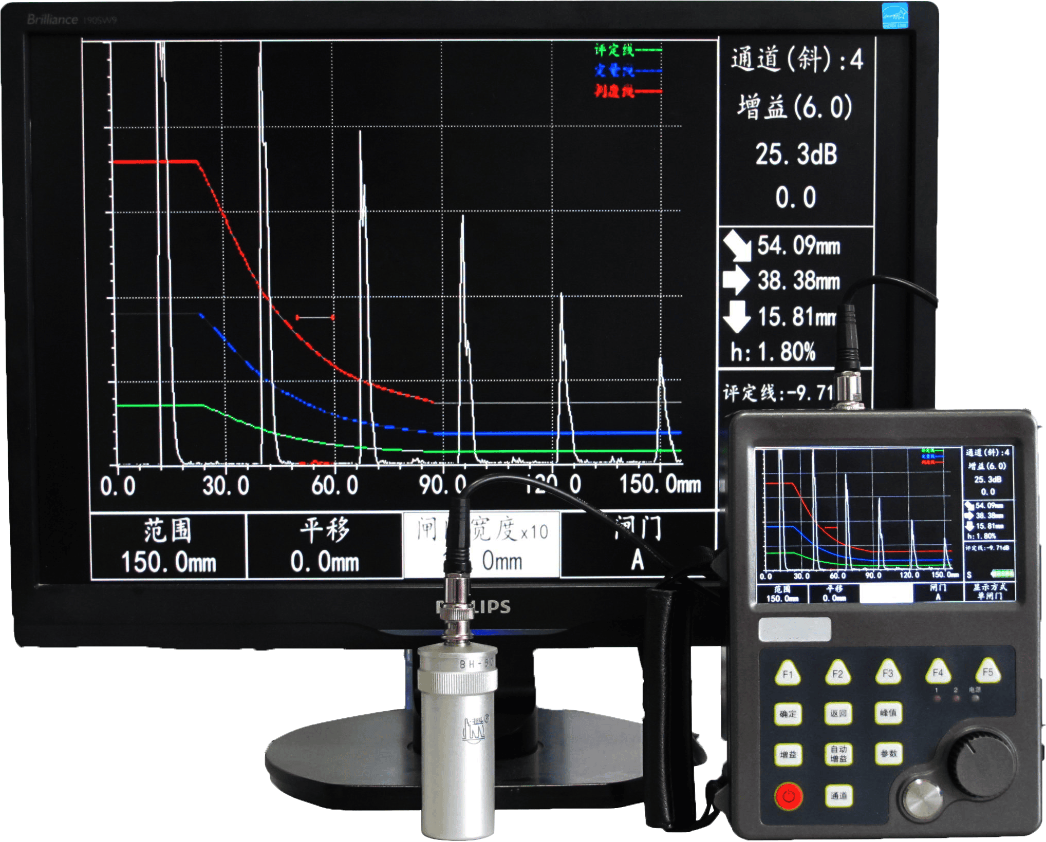 超聲波探傷測厚一體機實物圖